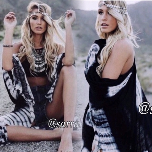 sarrah Sweaters - New Boho Tie-Dye Kimono Cardi